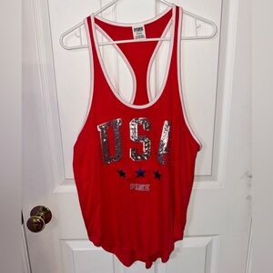 PINK Victoria's Secret Red USA Tank Top
